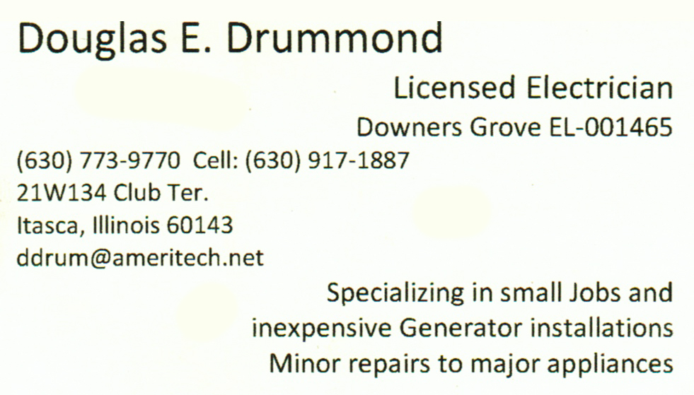 Douglas E. Drummond, Licensed Electrician